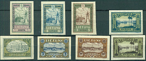 Литва, 1932, Помощь детям (I), Архитектура, 8 марок без зубцов
